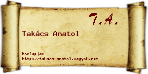 Takács Anatol névjegykártya